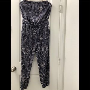 Madewell Printed Strapless Jumpsuit/ Romper